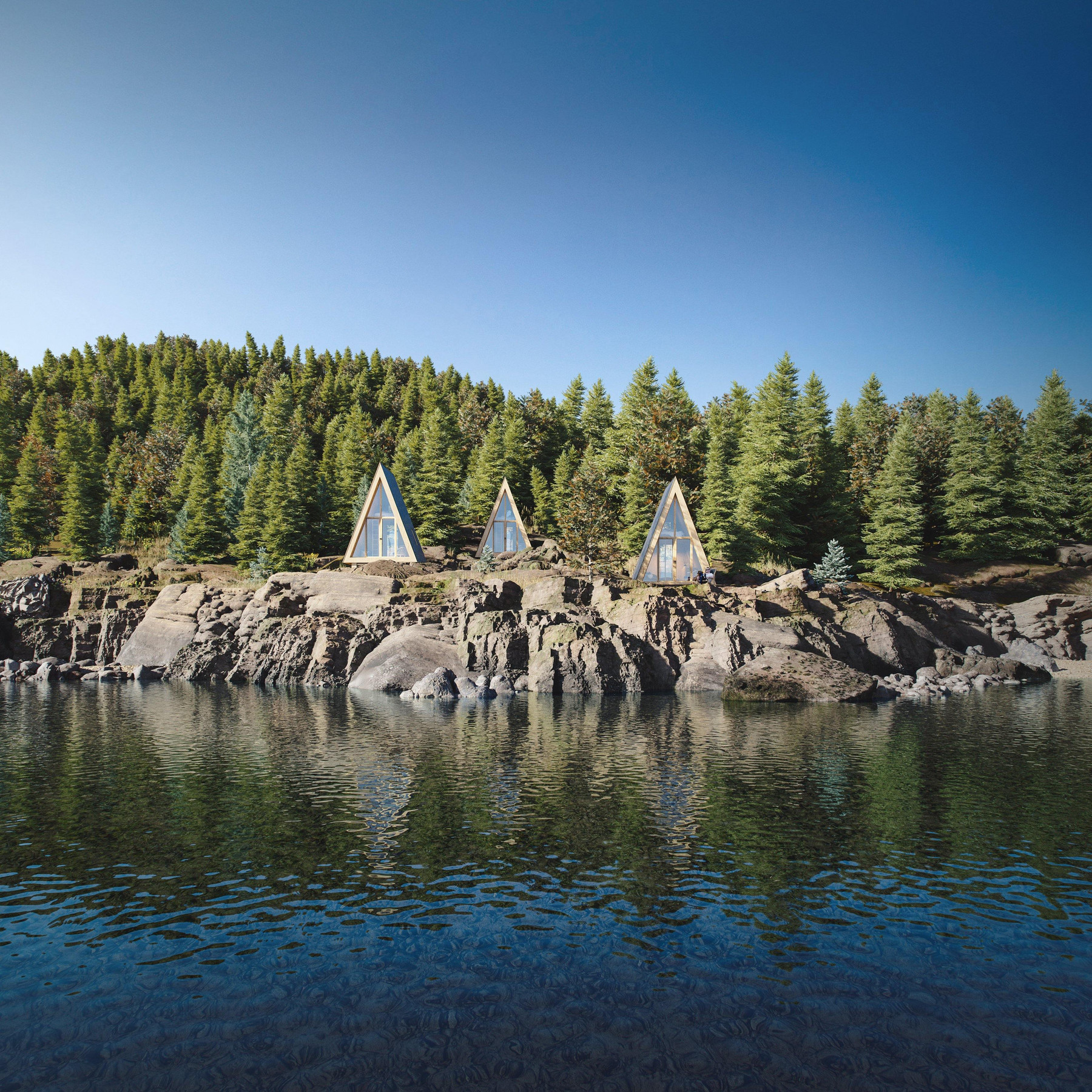 A-Frame Bunk Cabin view 1