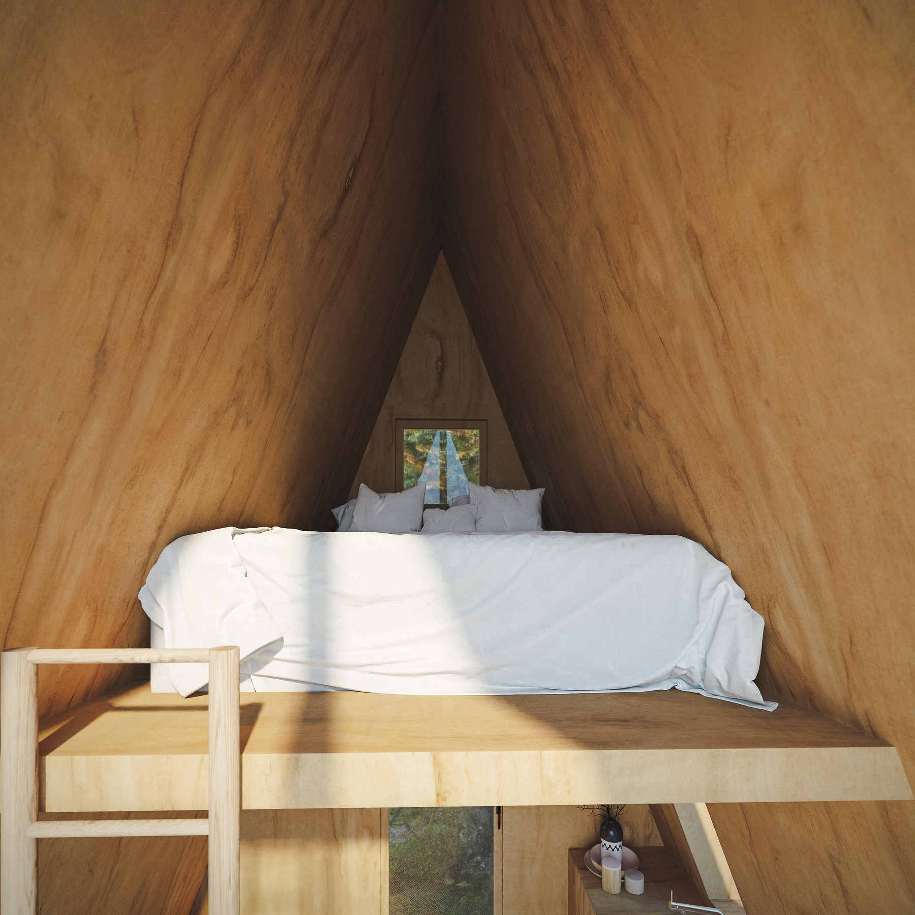 A-Frame Bunk Cabin view 2
