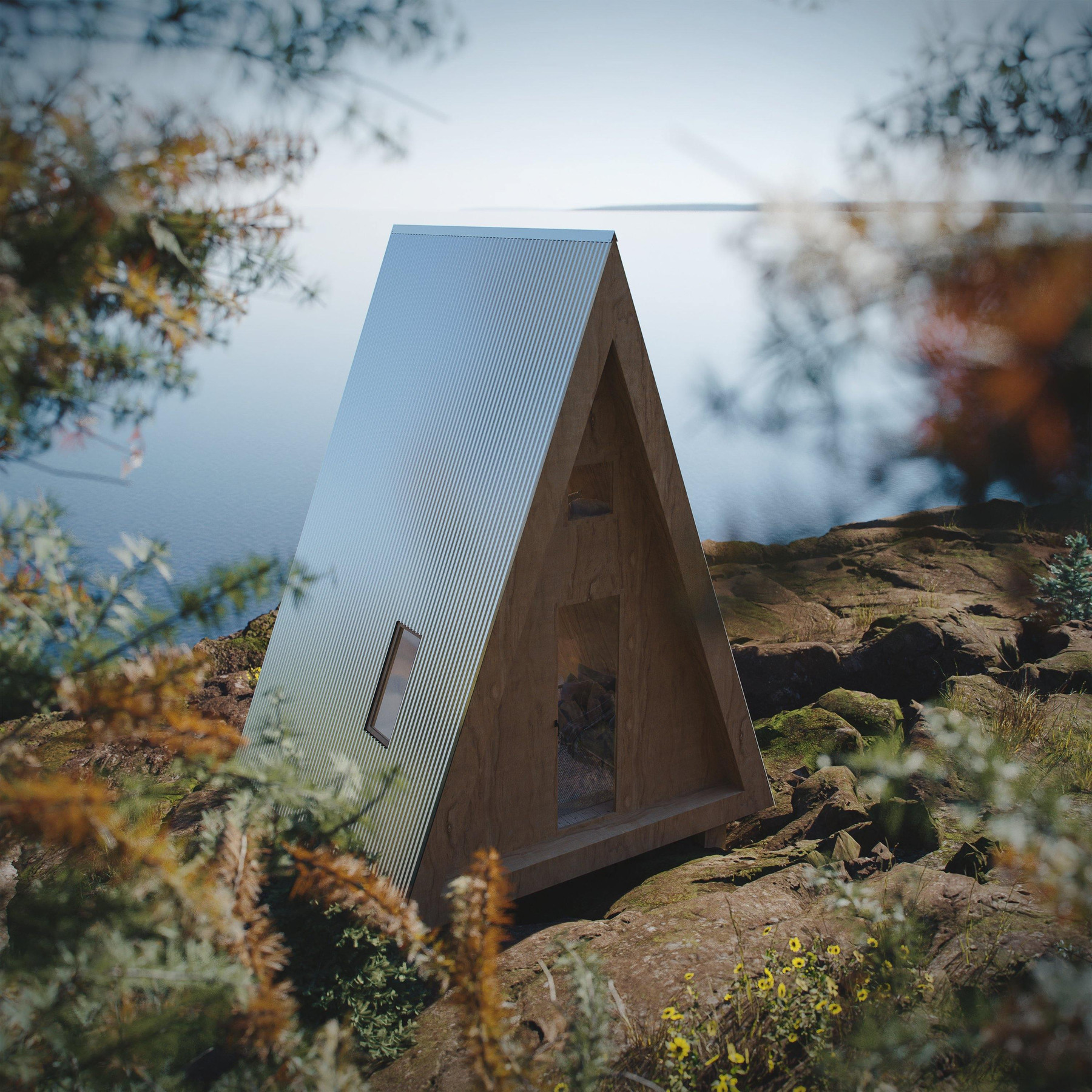 A-Frame Bunk Cabin view 3