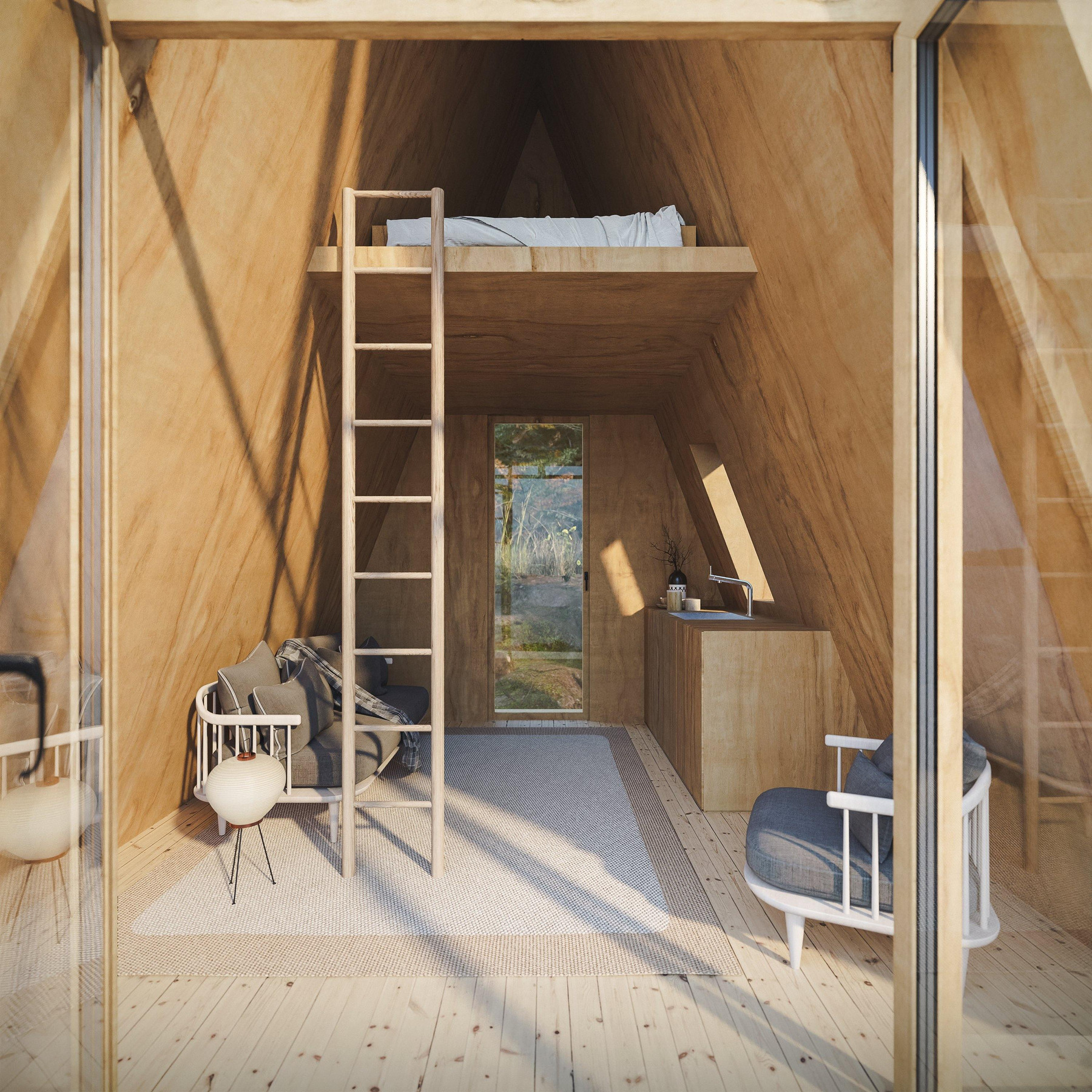 A-Frame Bunk Cabin view 6