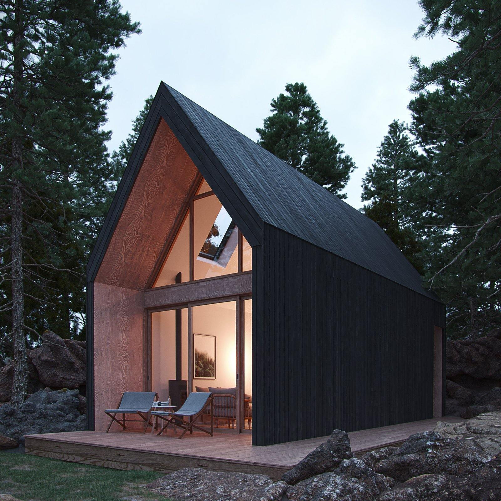 Modern Alpine Cabin view 1
