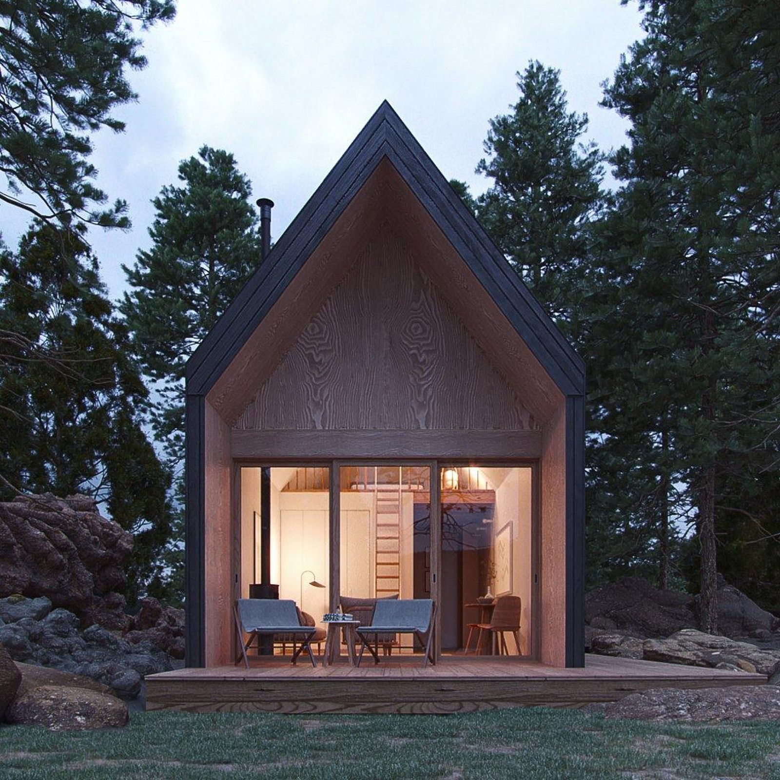 Modern Alpine Cabin view 4